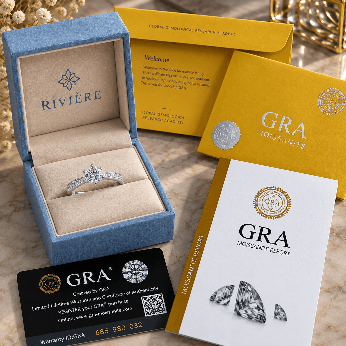 Anel Boreal Moissanite Cravejado Prata 925 Banhado a Ouro Branco VVS1 Certificada