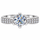 Anel Boreal Moissanite Cravejado Prata 925 Banhado a Ouro Branco VVS1 Certificada