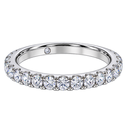 Meia Aliança Classic Moissanite Brilhante em Prata 925 Banhada a Ouro Branco VVS1 Certificada