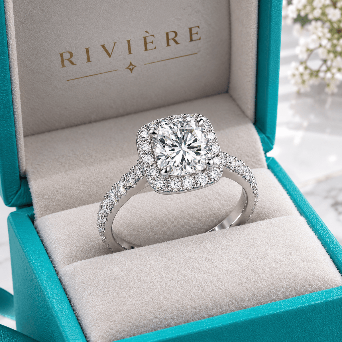 Anel Aurora Brilhante Moissanite Cravejado Prata 925 Banhado a Ouro Branco 18k VVS1 Certificada