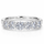 Anel Meia Aliança Moissanite 1.5ct Brilhante em Prata 925 Banhado a Ouro Branco - 5 Pedras Cor D VVS1 Certificada