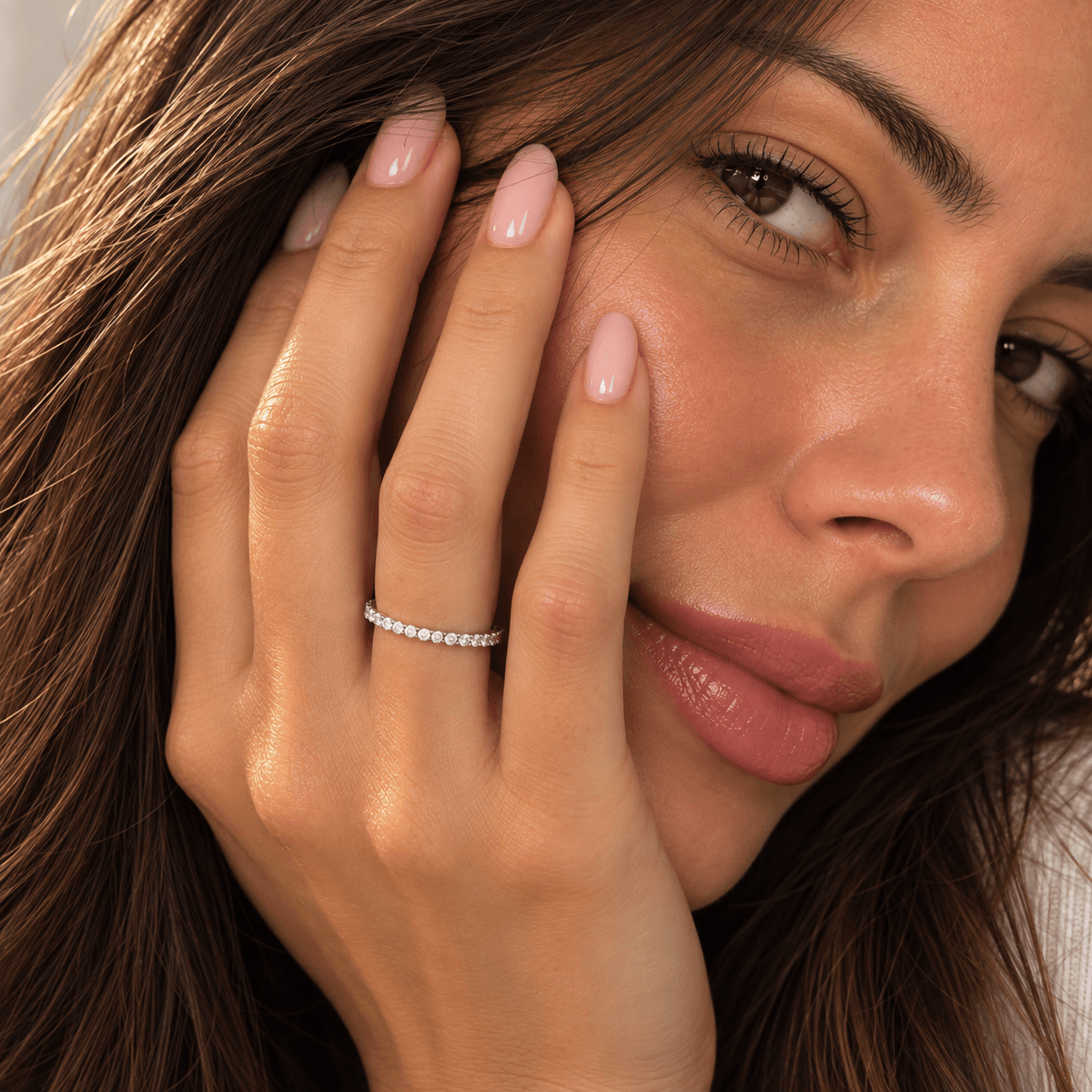Aliança Classic Moissanite Brilhante em Prata 925 Banhada a Ouro Branco e Certificado VVS1