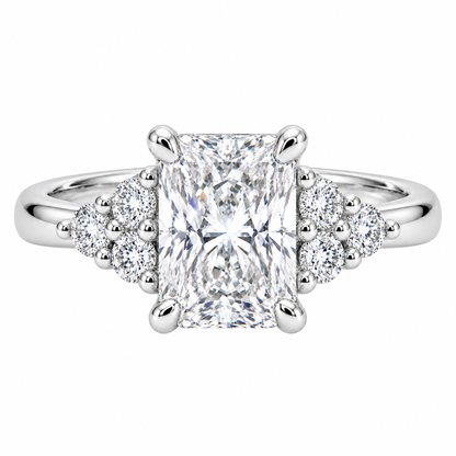 Anel de Noivado Radiante Moissanite Brilhante 3ct em Prata 925 VVS1 Certificada