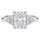 Anel de Noivado Radiante Moissanite Brilhante 3ct em Prata 925 VVS1 Certificada