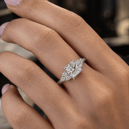 Anel de Noivado Radiante Moissanite Brilhante 3ct em Prata 925 VVS1 Certificada