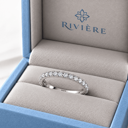 Aliança Classic Moissanite Brilhante em Prata 925 Banhada a Ouro Branco e Certificado VVS1