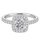 Anel Aurora Brilhante Moissanite Cravejado Prata 925 Banhado a Ouro Branco 18k VVS1 Certificada