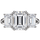 Anel Imperial Moissanite Esmeralda em Prata 925 Banhado a Ouro Branco VVS1 Certificado GRA