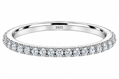 Aliança Classic Moissanite Brilhante em Prata 925 Banhada a Ouro Branco e Certificado VVS1