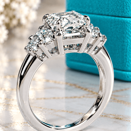 Anel de Noivado Radiante Moissanite Brilhante 3ct em Prata 925 VVS1 Certificada