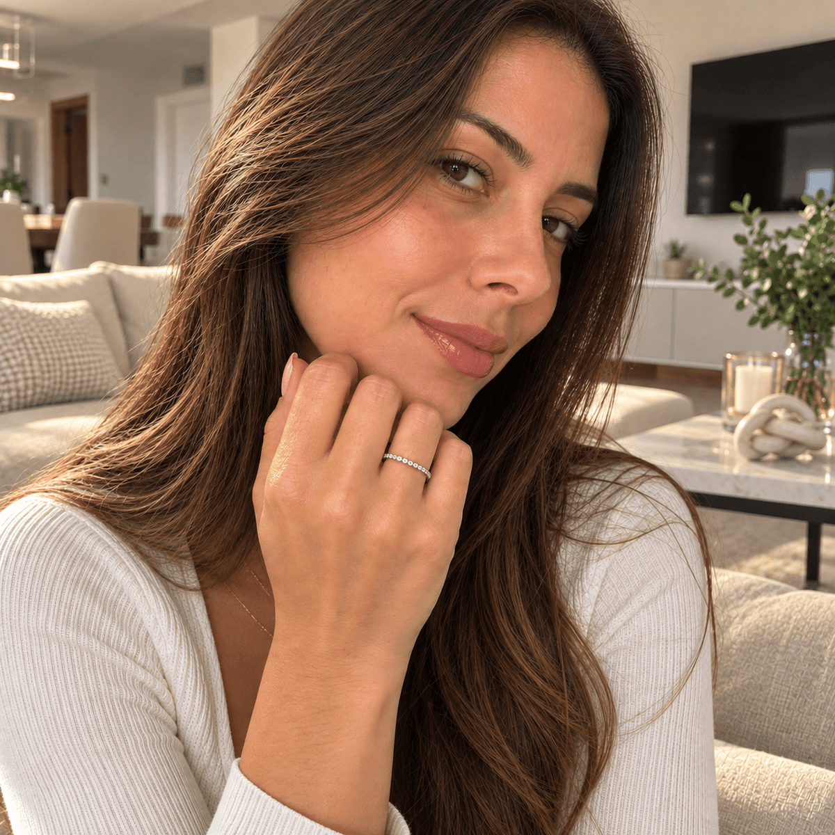 Aliança Classic Moissanite Brilhante em Prata 925 Banhada a Ouro Branco e Certificado VVS1