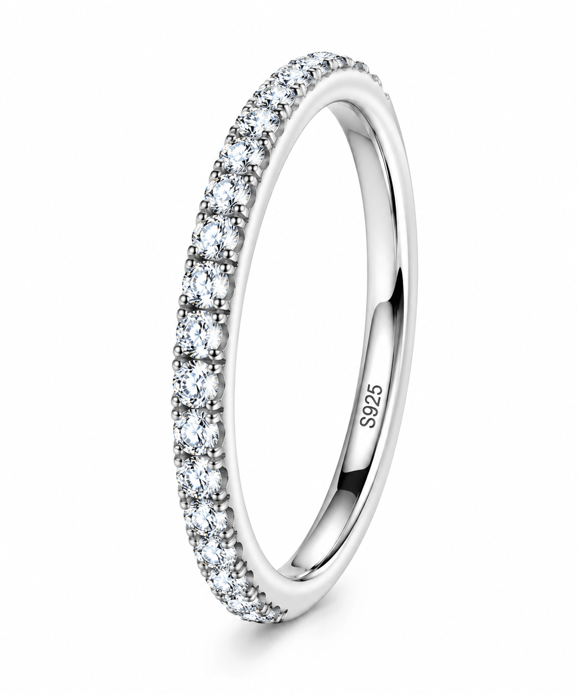 Aliança Classic Moissanite Brilhante em Prata 925 Banhada a Ouro Branco e Certificado VVS1
